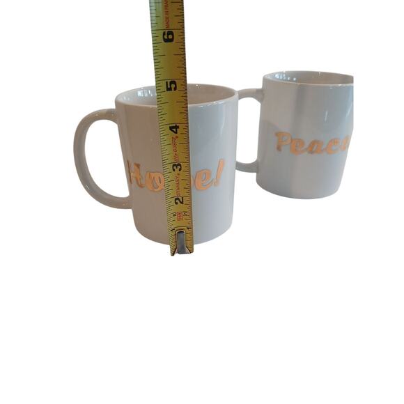 Peace Coffee Tea Mug GOLD Letters WHITE Hip Pop Culture Glam Boardroom Chic Mom - Picture 6 of 6